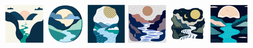 Illustration in Scandinavian style. beautiful background.